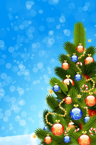 モミの木とあなたのデザインのための装飾クリスマス カード テンプレート — ストック写真