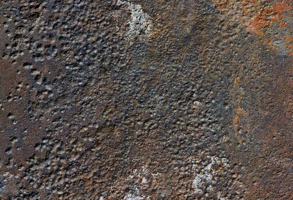Oude Rusty Metalen Textuur Met Horizontale Deuken — Stockfoto