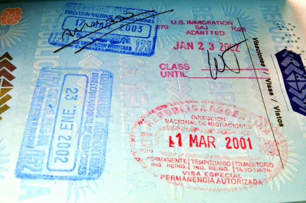 Pasaportta Göç Damgaları — Stok fotoğraf