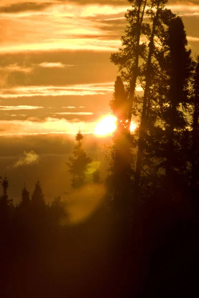 Piękny Widok Panoramę Zachodu Słońca — Zdjęcie stockowe