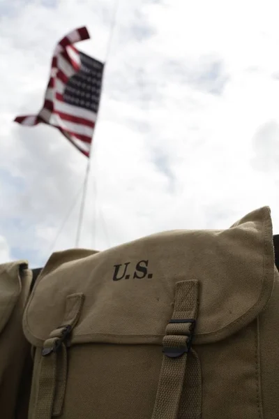 Étoiles Rayures Avec Sacs Postaux Militaires — Photo