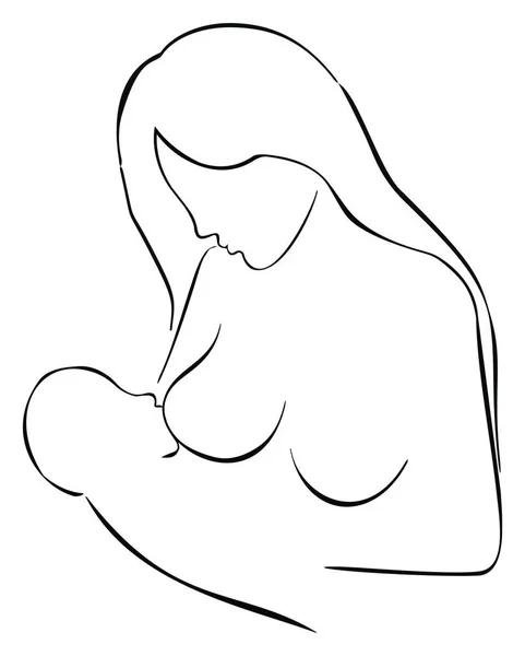 母亲哺乳她的婴儿 — 图库照片