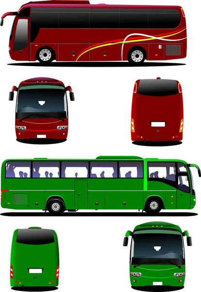 Twee Stadsbussen Toeristische Bus Vectorillustratie Voor Ontwerpers — Stockfoto
