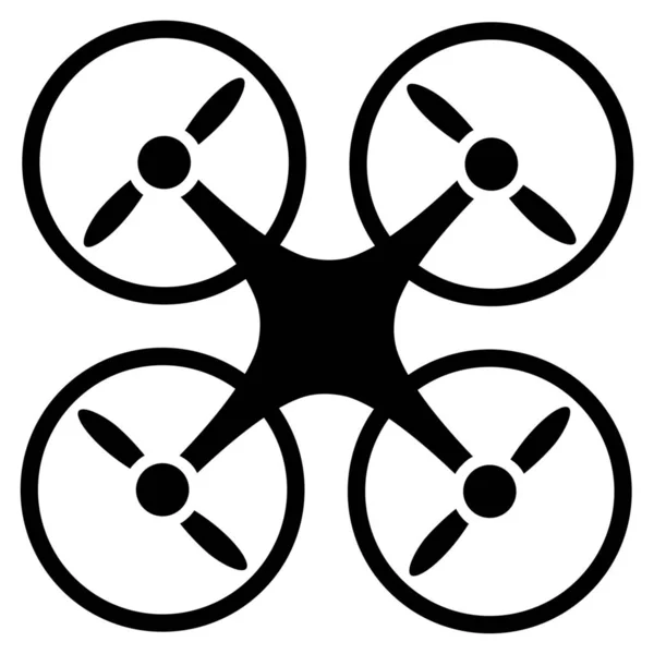 Nanocopter Ikon Glyph Stílus Sík Szimbólumok Fekete Színű Lekerekített Szögek — Stock Fotó