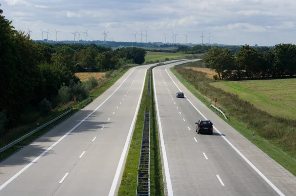 Autobahn Carretera Con Coches Concepto Carretera Asfaltada — Foto de Stock