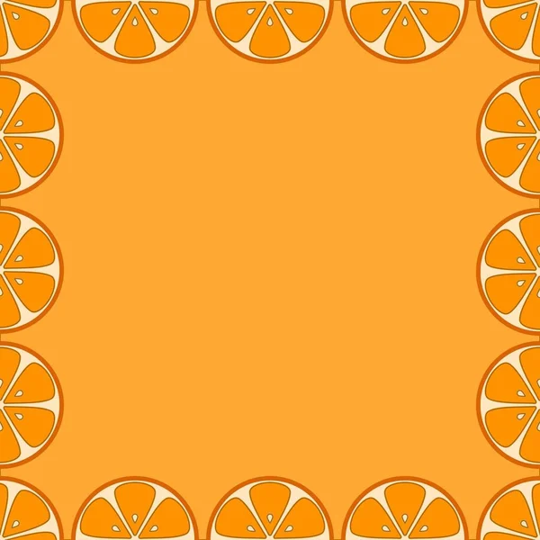 Abstrakter Hintergrund Rahmen Aus Früchten Orangensegmenten — Stockfoto