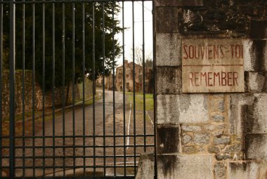oradour sur glane modern metal gates to village martyr clipart