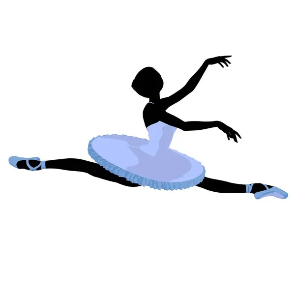 Silhouette Ballerina Sfondo Bianco — Foto Stock