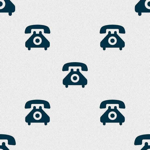 Retro Telefon Ikona Telefonu Znak Bezszwowy Wzór Geometryczną Teksturą Ilustracji — Zdjęcie stockowe