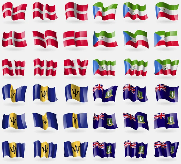 Orden Militar Malta Guinea Ecuatorial Barbados Virginislandsuk Conjunto Banderas Los — Foto de Stock