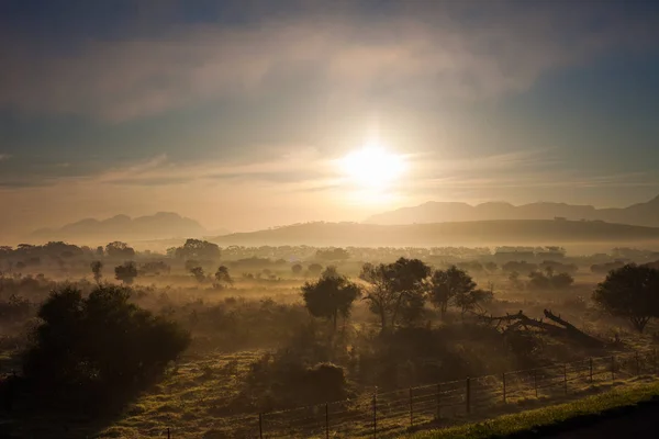 Campos Amanecer Cerca Ciudad Del Cabo Sudáfrica — Foto de Stock