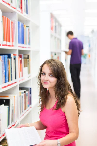 College Students Library Shallow Dof Color Toned Image — Stock Photo, Image