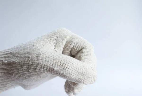 Руки Рукавичці Символічне Біле Тло — стокове фото
