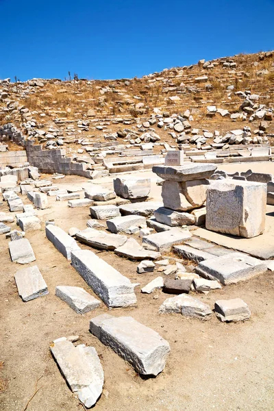 Delos Greece Acropolis Histórico Local Velho Ruína — Fotografia de Stock