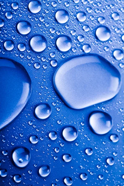 Gocce Acqua Sfondo Tema Fresco Blu — Foto Stock