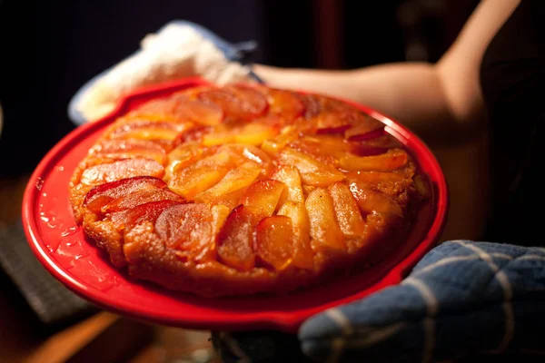 Torta Maçã Pan Fresca Fora Forno — Fotografia de Stock