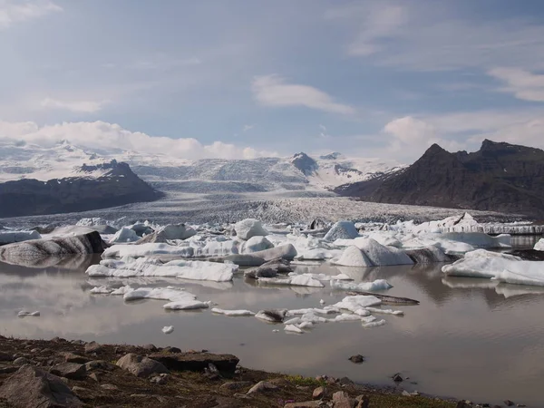 Lagoa Glaciar Fundo Natural — Fotografia de Stock