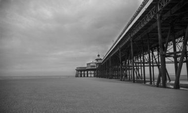 Blackpool pleasure beach black and white clipart