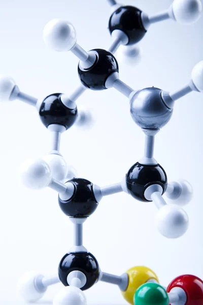 Molekulární Model Atom Laboratorní Sklo — Stock fotografie