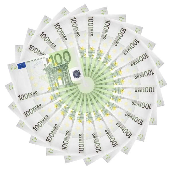 Billetes Euros Distribuidos Círculo —  Fotos de Stock