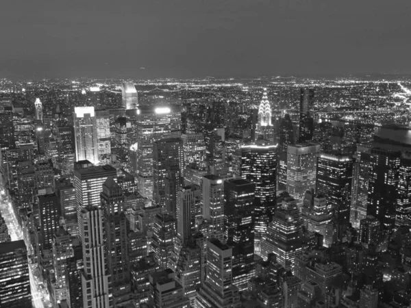 Nattutsikt Över New York City Från Empire State Building — Stockfoto