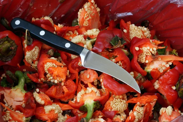 Malý Nůž Čištění Zeleniny Ovoce Pracovních — Stock fotografie