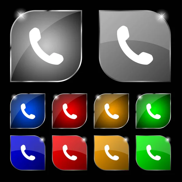Telefoon Ondersteuning Call Center Pictogram Teken Set Van Tien Kleurrijke — Stockfoto
