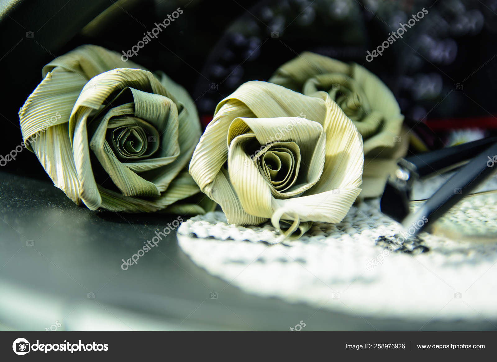 Faked Flowers Used Decorate Front Car Stock Photo C Yayimages