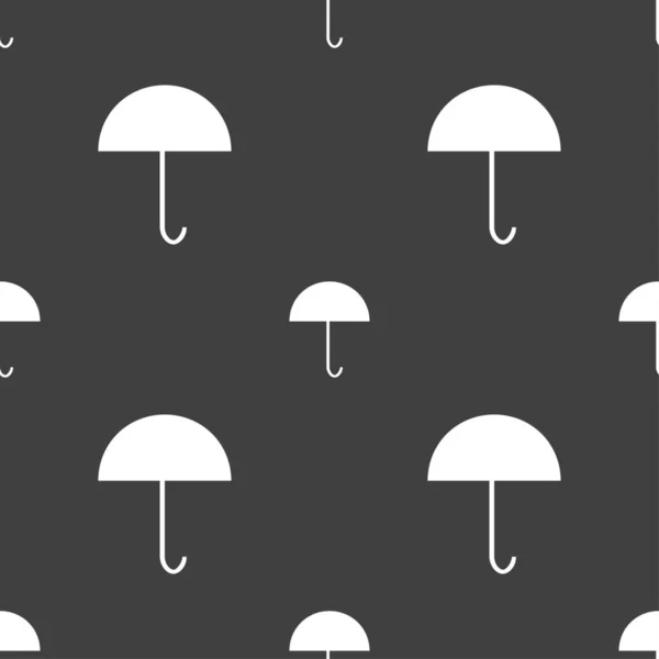 Umbrella Sign Icon Rain Protection Symbol Seamless Pattern Gray Background — Stock Photo, Image