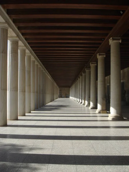 Hermosas Columnas Mármol Atenas Viajes Europa — Foto de Stock
