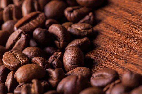Närbild Djuprostade Kaffekorn — Stockfoto