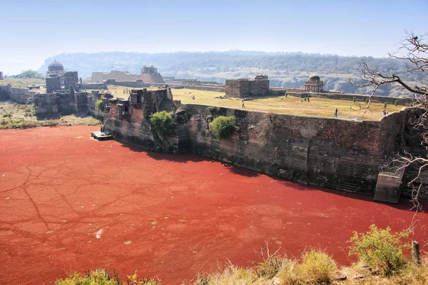 Fuerte Ranthambore Lago Rojo Rajastán India — Foto de Stock