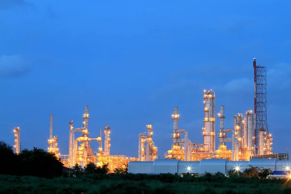 Ölraffinerie Der Dämmerung Karte Phut Industrial Estate Rayong Thailand — Stockfoto