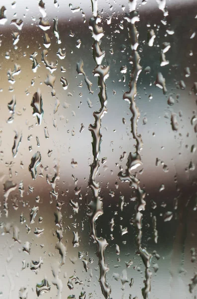 Макрозйомка Крапель Дощової Води Вікнах Вибірковий Фокус — стокове фото