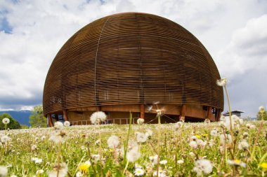 CERN, The European Organization for Nuclear Research, museum building in Geneva, Switzerland. clipart