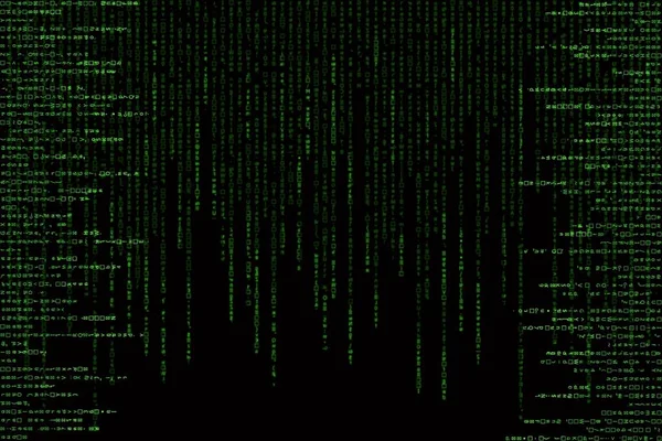 Yeşil Matrix Arka Plan Bilgisayar Oluşturulan — Stok fotoğraf