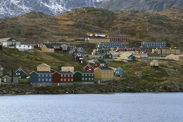 Vista Ciudad Ammasalik Groenlandia — Foto de Stock