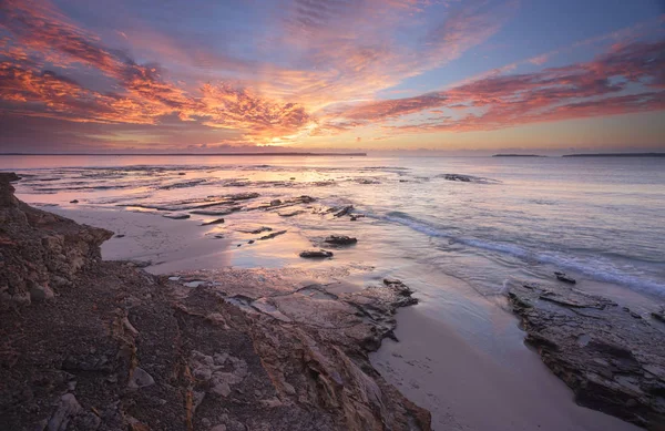 Spectacular Sunrise Jervis Bay Rocks Plantation Point — Stock Photo, Image