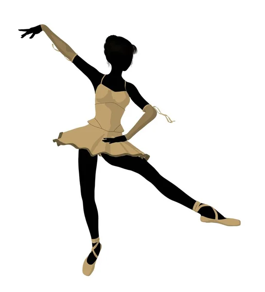 Силуэт Балерины Белом Фоне — стоковое фото