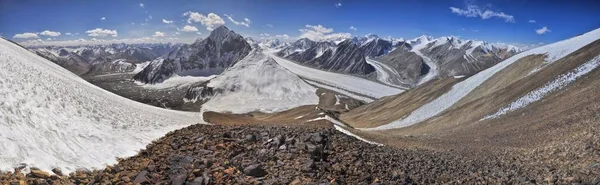 Panorama Panorámico Del Glaciar Las Montañas Pamir Tayikistán — Foto de Stock