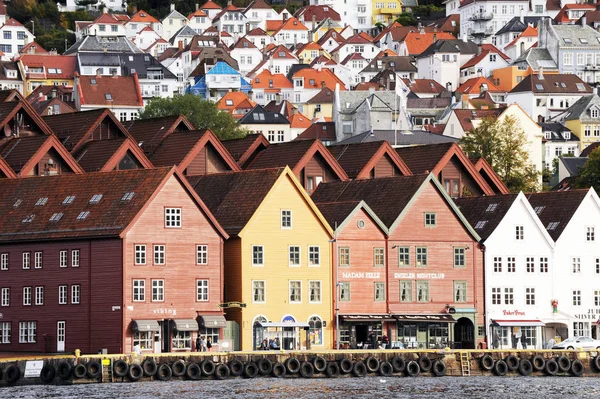 Veiw Olg Stad Van Bergen Noorwegen — Stockfoto