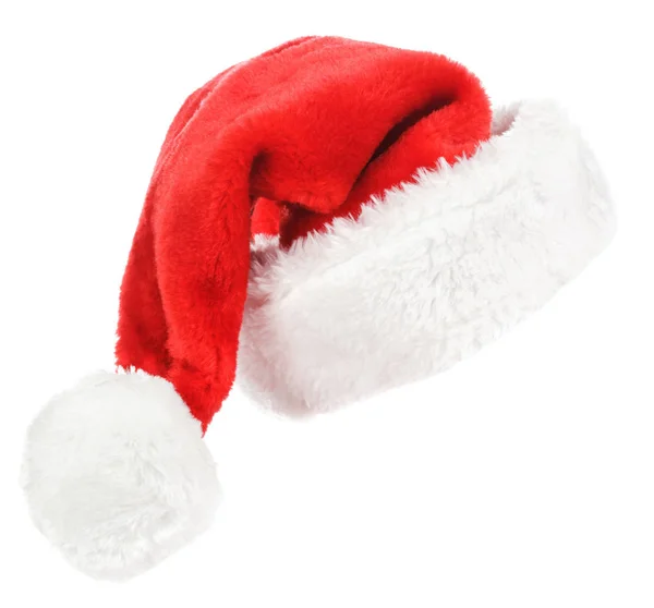 Красная Шляпа Санта Изолирована Белом Фоне — стоковое фото