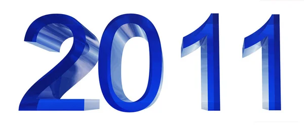 Hoge Resolutie Blue 2011 Jaar Geïsoleerd Wit — Stockfoto