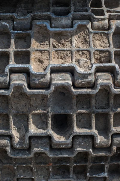 Russische Tank Track Caterpillar Modder Achtergrond Textuur Patroon Closeup — Stockfoto