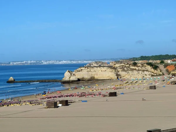 Una Delle Spiagge Più Belle Europa Praia Rocha Sull Algarve — Foto Stock