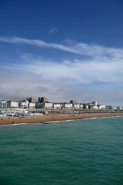 Foto Voor Kust Van Brighton Genomen Vanaf Pier — Stockfoto
