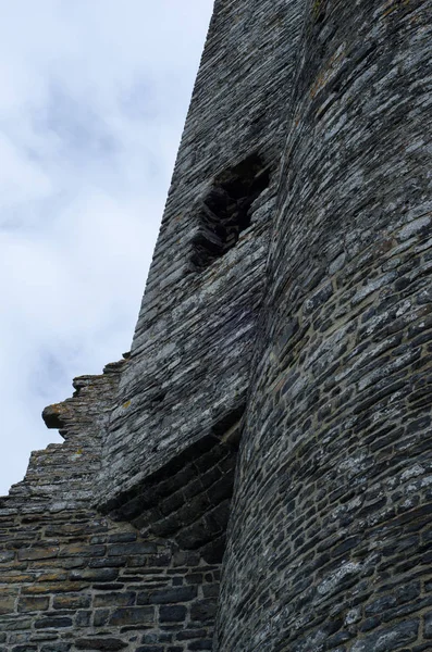 Muro Del Castello Che Mostra Dettagliati Lavori Pietra Geometria — Foto Stock