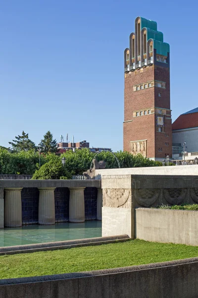 Torre Bodas Torre Cinco Dedos Piscina Lirios Mathildenhoehe Darmstadt Hesse — Foto de Stock