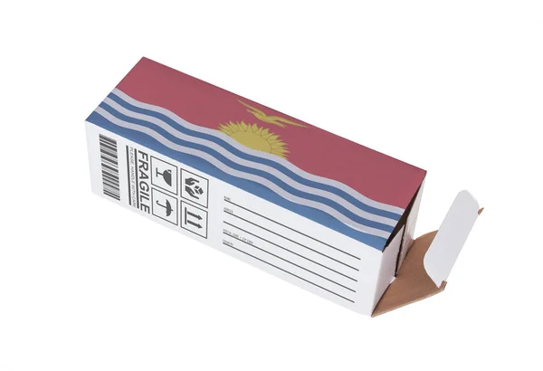 Concept Exportation Boîte Papier Ouverte Produit Kiribati — Photo