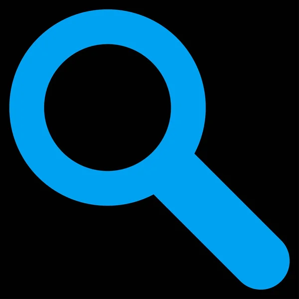 从原始设置的搜索图标 这个孤立的单位符号在黑色的背景上绘制颜色是蓝色 角倒圆角 — 图库照片
